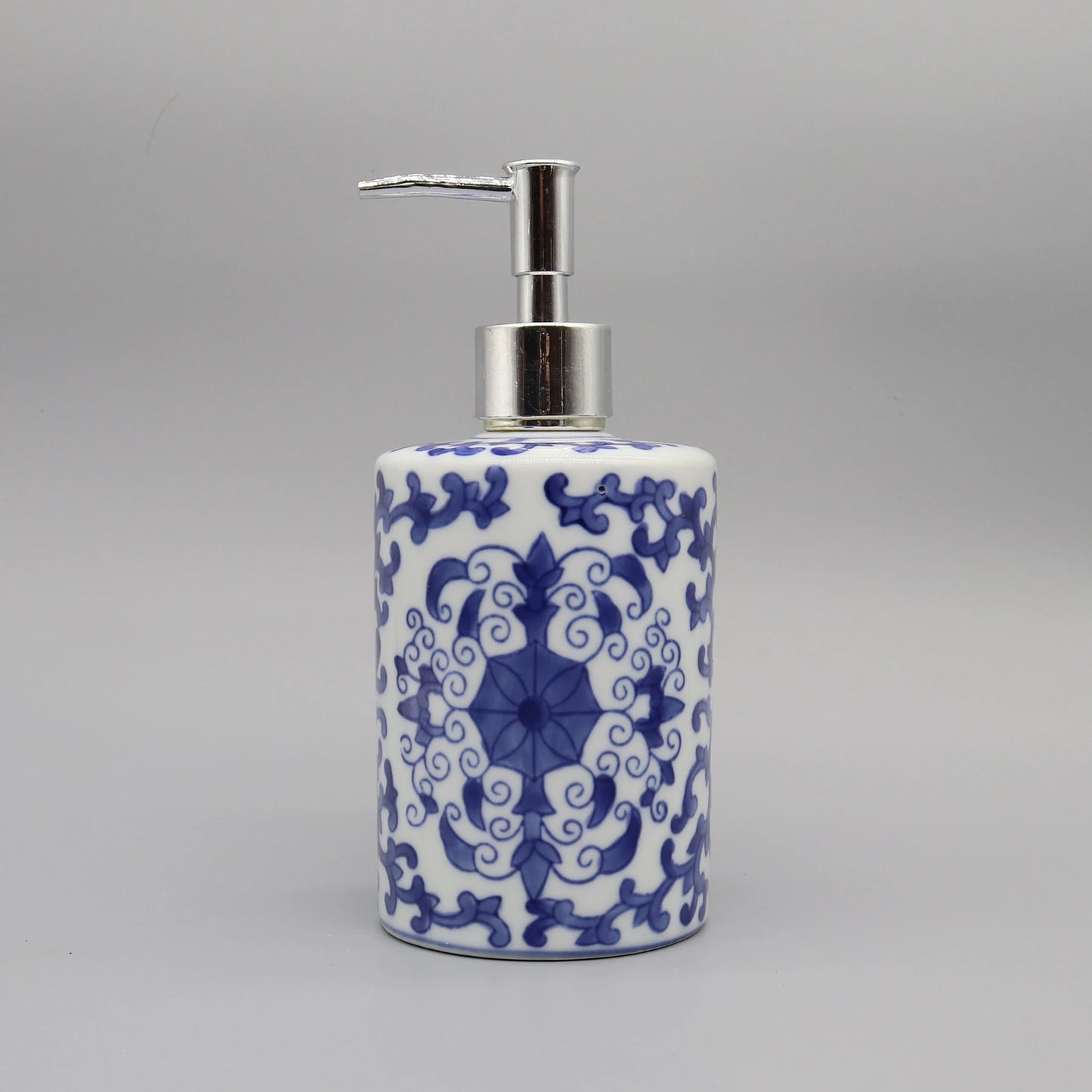 Dispensador De Sabonete Líquido Cerâmico Azul Banheiro Premium