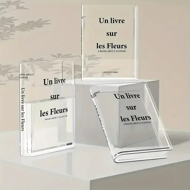 Vaso Decorativo Acrílico Translúcido Para Estante De Livros