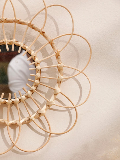 Espelho Decorativo para Quarto com Tecido Artesanal