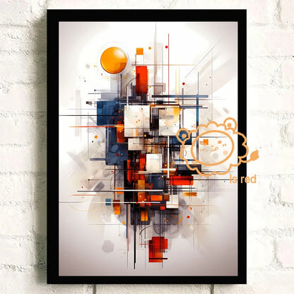 Cartaz Geométrico Abstrato Minimalista para Sala Sem Moldura