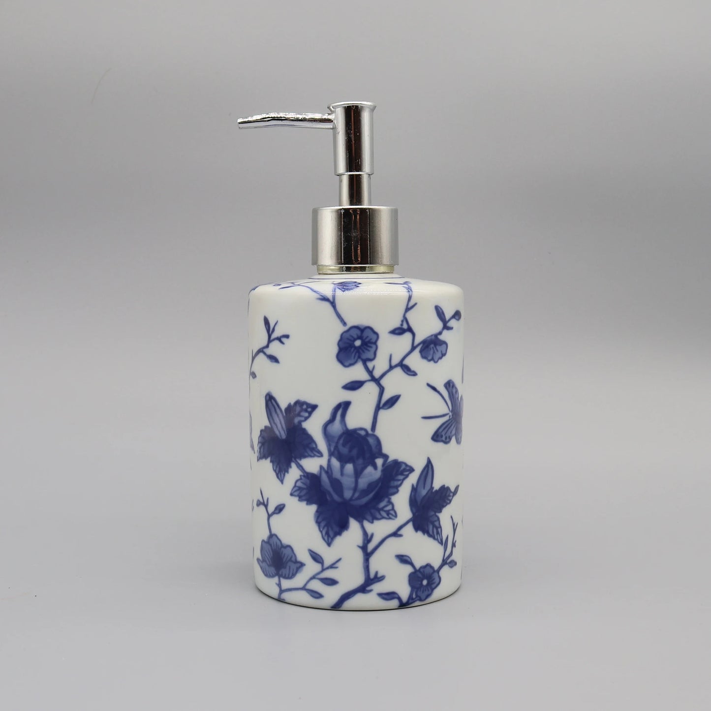 Dispensador De Sabonete Líquido Cerâmico Azul Banheiro Premium