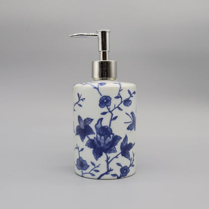 Dispensador De Sabonete Líquido Cerâmico Azul Banheiro Premium