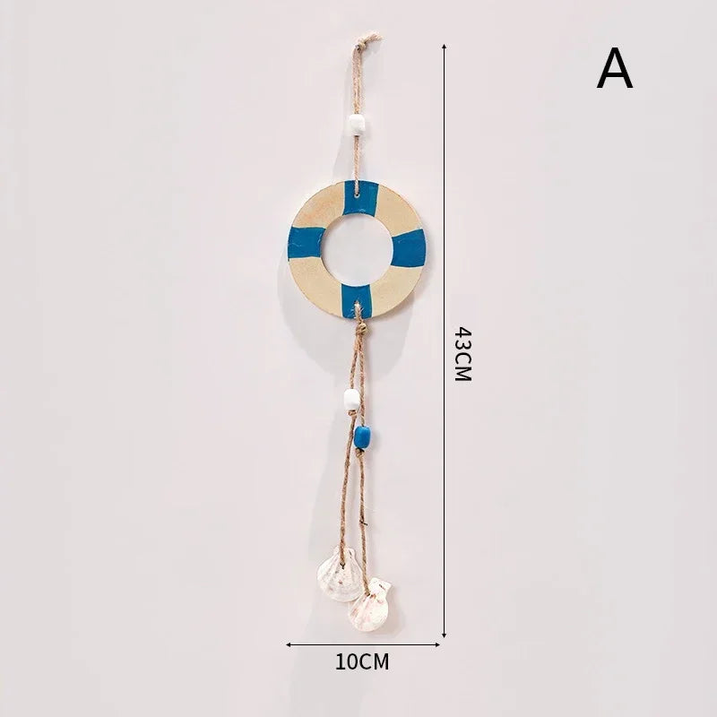 Pingente Decorativo Náutico Em Madeira Para Parede Mediterrâneo