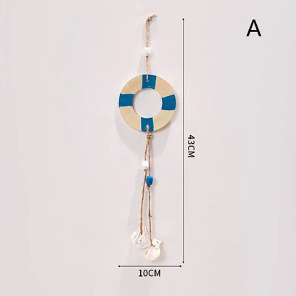 Pingente Decorativo Náutico Em Madeira Para Parede Mediterrâneo