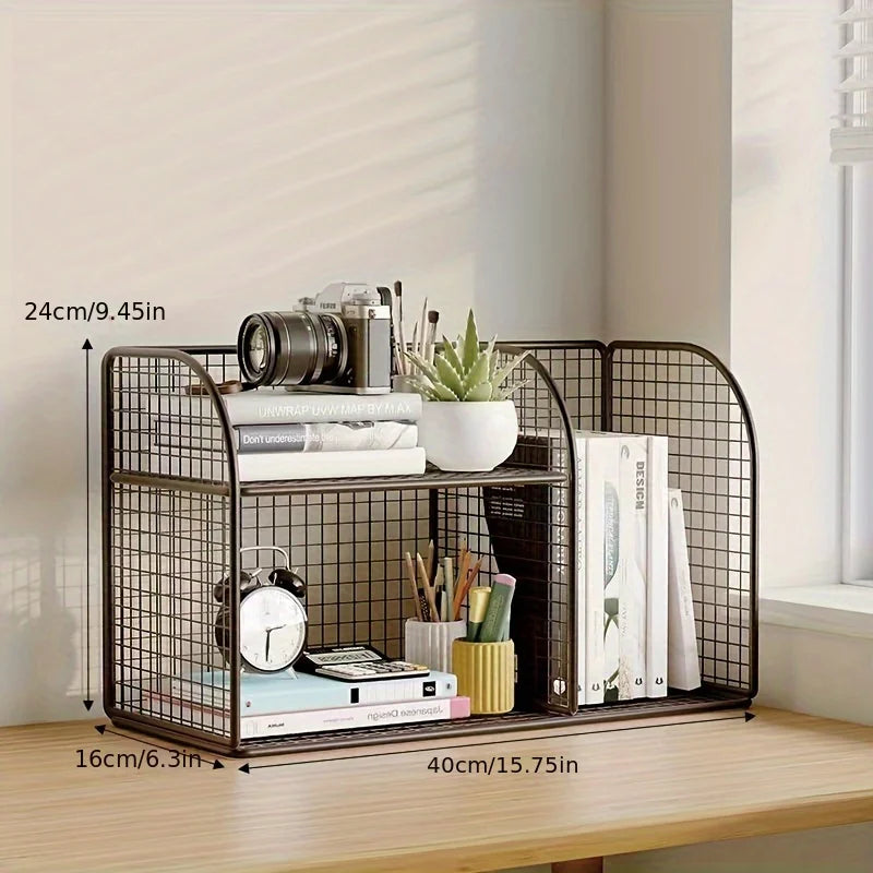 Organizador De Mesa Em Camadas De Metal Durável Para Escritório E Armazenamento Prateleiras Modulares