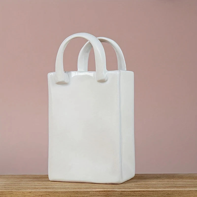 Vaso Em Forma De Bolsa Para Mesa Decorativo