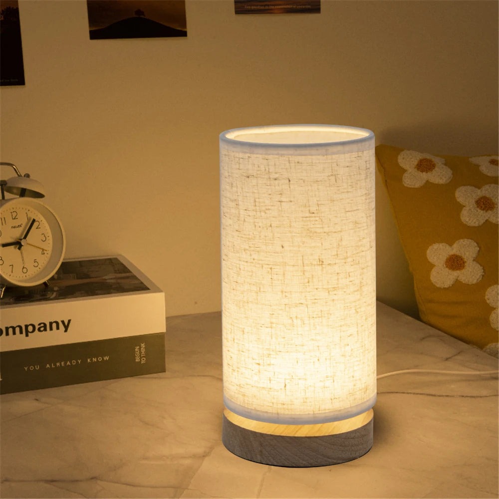 Luminária De Mesa Para Quarto Madeira Maciça LED
