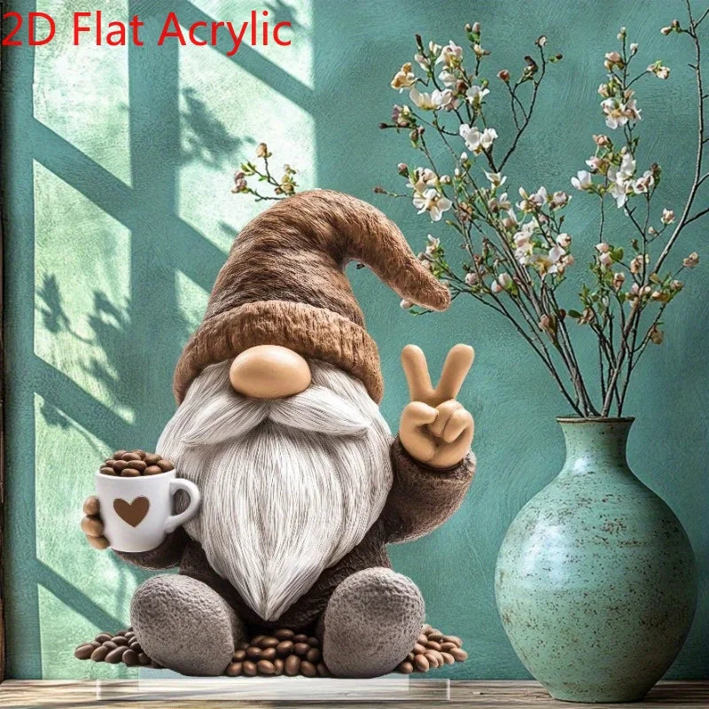 Ornamento Gnomo 2D para Casa e Escritório Decorativo