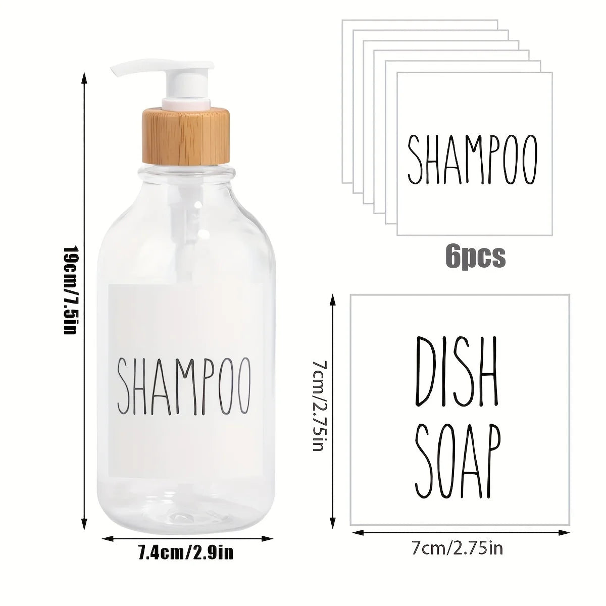 Dispenser de Shampoo e Condicionador para Banheiro Reutilizável