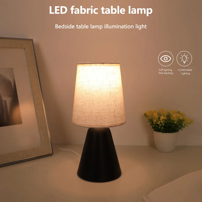 Candeeiro De Mesa LED Moderno Linho Para Quarto