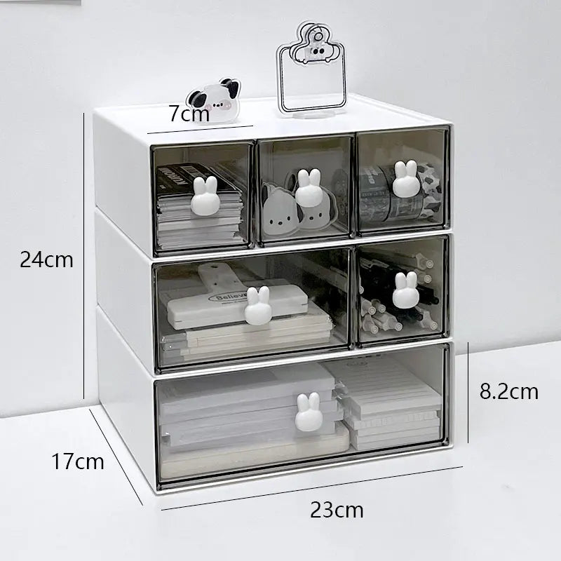 Organizador De Mesa 3 Camadas Com Gavetas Amplo Armazenamento Design Moderno Para Maquiagem E Joias