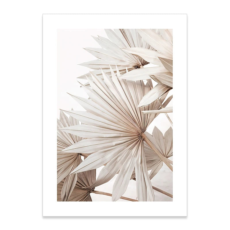 Pintura Em Tela Para Quarto Com Folhas Abstratas