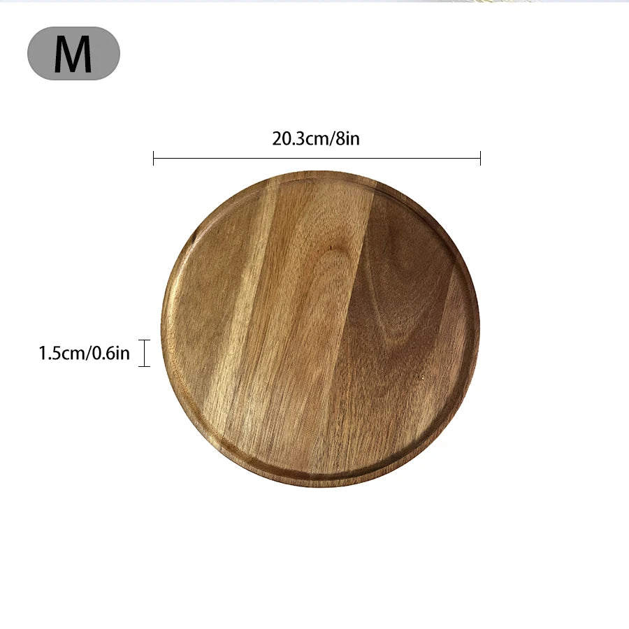 Bandeja Circular de Madeira para Cozinha Profissional Multifuncional