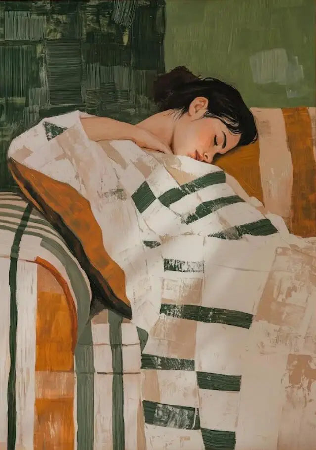 Quadro Em Tela Sem Moldura Abstrato Mulher Com Flores Para Sala Minimalista Nordic