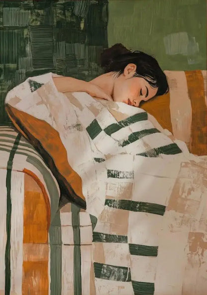 Quadro Em Tela Sem Moldura Abstrato Mulher Com Flores Para Sala Minimalista Nordic