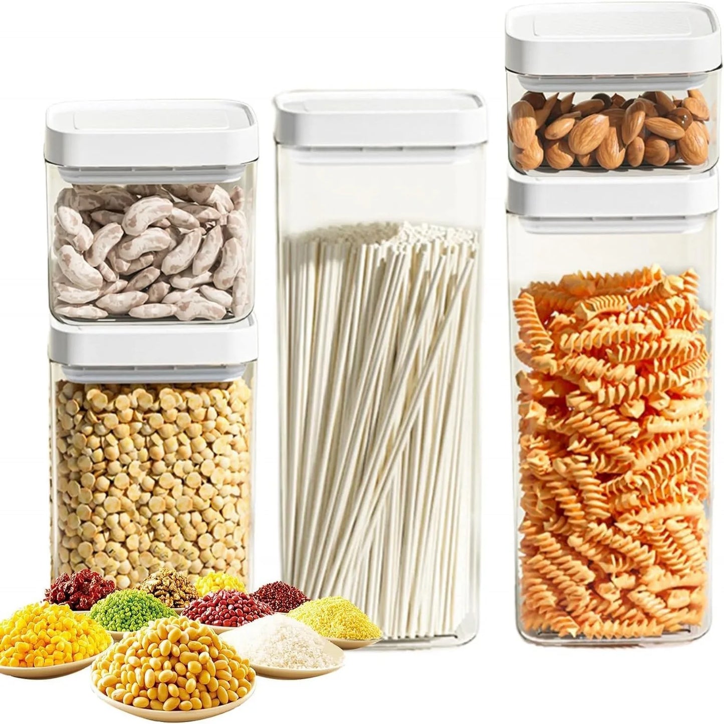 Recipiente Hermético Para Despensa De Alimentos Empilhável Acrílico