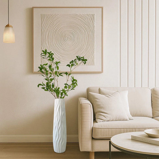 Vaso Decorativo Texturizado De Chão Para Sala