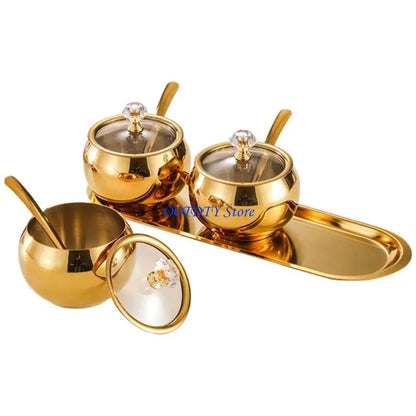 Conjunto Profissional Recipientes Temperos Cozinha Inoxidável Durável