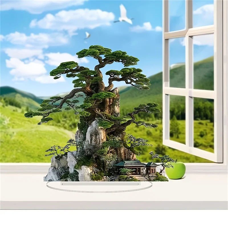 Árvore Decorativa Para Mesa Escritório Acrílica 2D