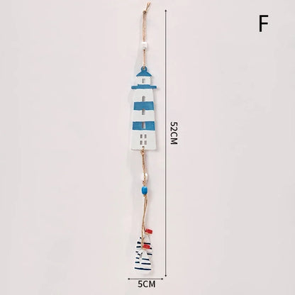 Pingente Decorativo Náutico Em Madeira Para Parede Mediterrâneo