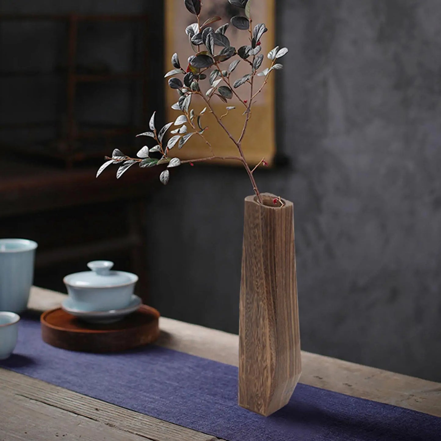 Vaso Para Decoração De Mesa Em Madeira