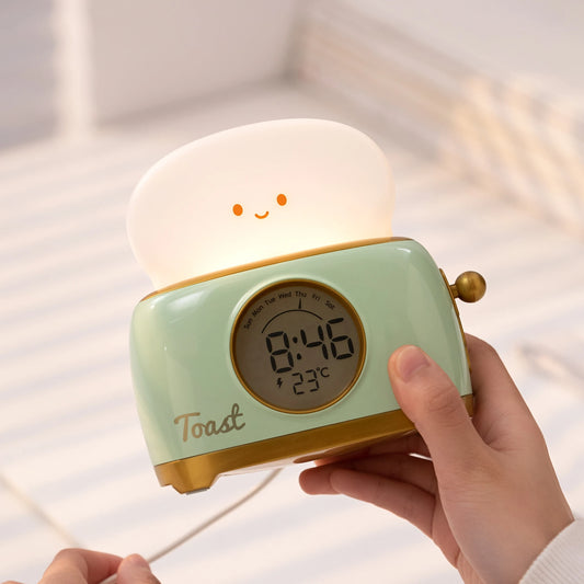 Luz Noturna Despertador LED para Cabeceira USB Cronometragem