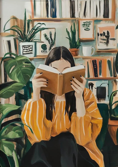 Quadro Em Tela Sem Moldura Abstrato Mulher Com Flores Para Sala Minimalista Nordic