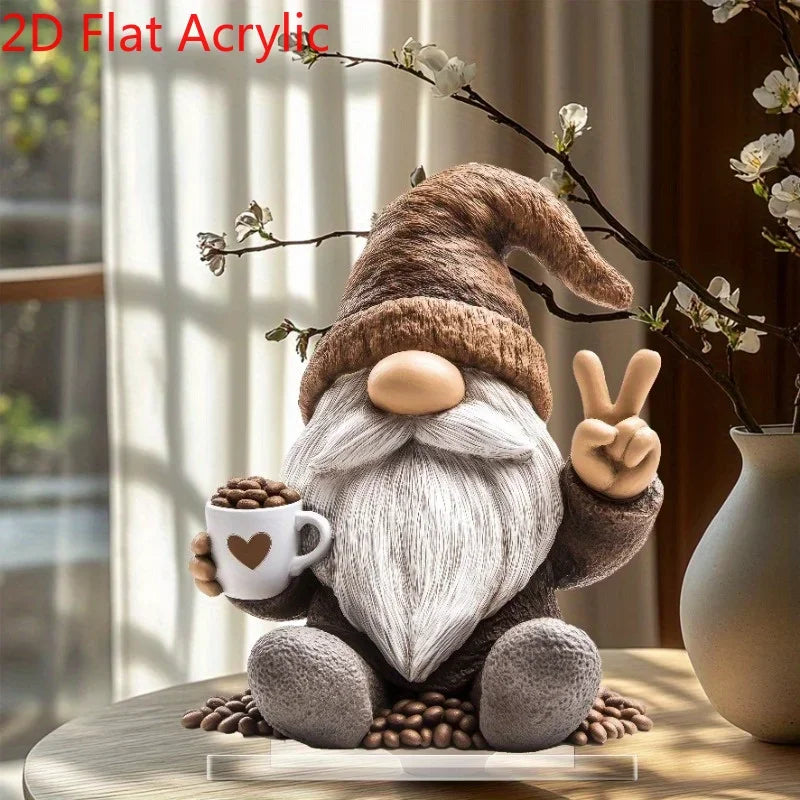 Ornamento Gnomo 2D para Casa e Escritório Decorativo