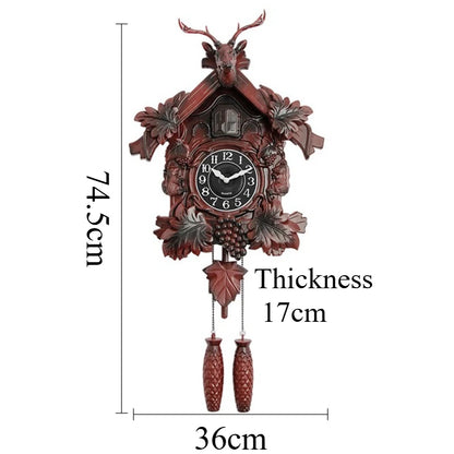 Relógio de Parede Cuco Retro para Sala Premium