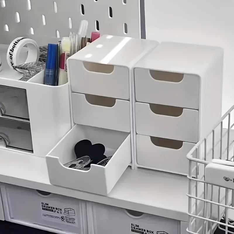 Inovacazza Organizador De Mesa 3 Camadas Com Gavetas Em Plástico Moderno Para Escritório Joias E Cosméticos