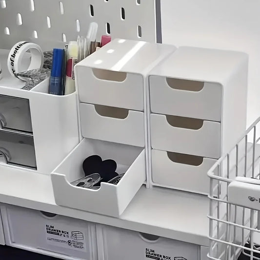 Inovacazza Organizador De Mesa 3 Camadas Com Gavetas Em Plástico Moderno Para Escritório Joias E Cosméticos