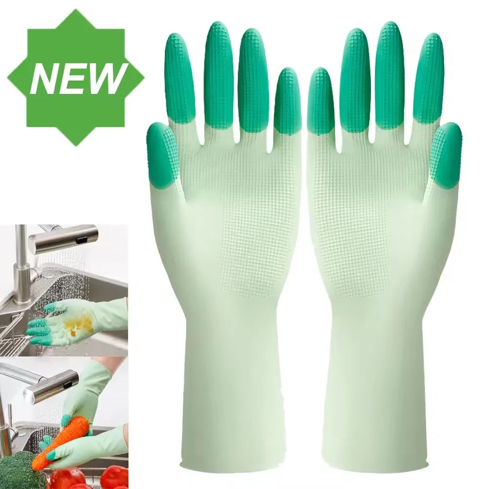 Luvas De Limpeza Para Louça Em Silicone AntideslizantesReutilizáveisDuráveisExtra