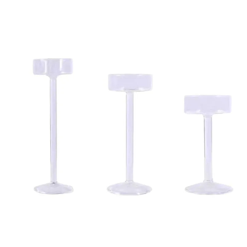 Castiçal de Vidro com Haste Alta Alça Longa