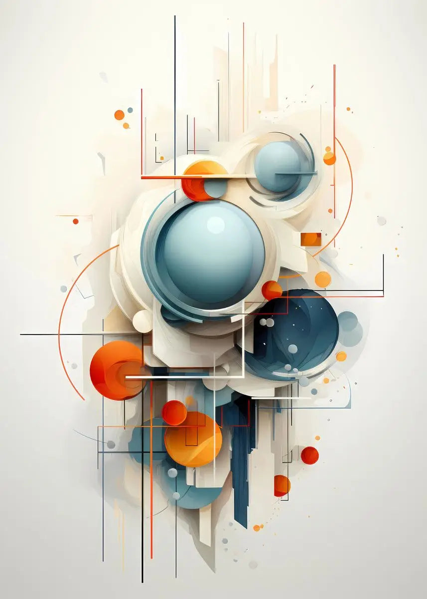 Cartaz Geométrico Abstrato Minimalista para Sala Sem Moldura