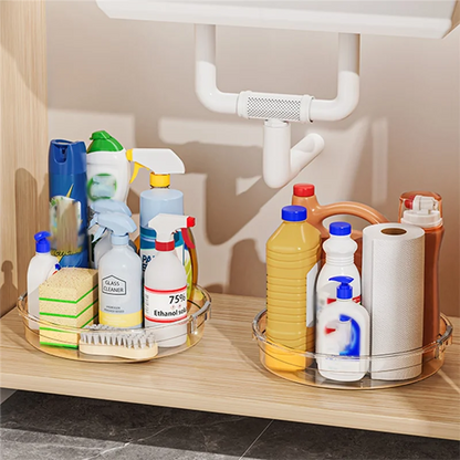 Organizador Lazy Susan Transparente Otimiza Armário
