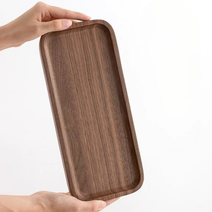 Bandeja De Madeira Nogueira Maciça Retangular Chá Café