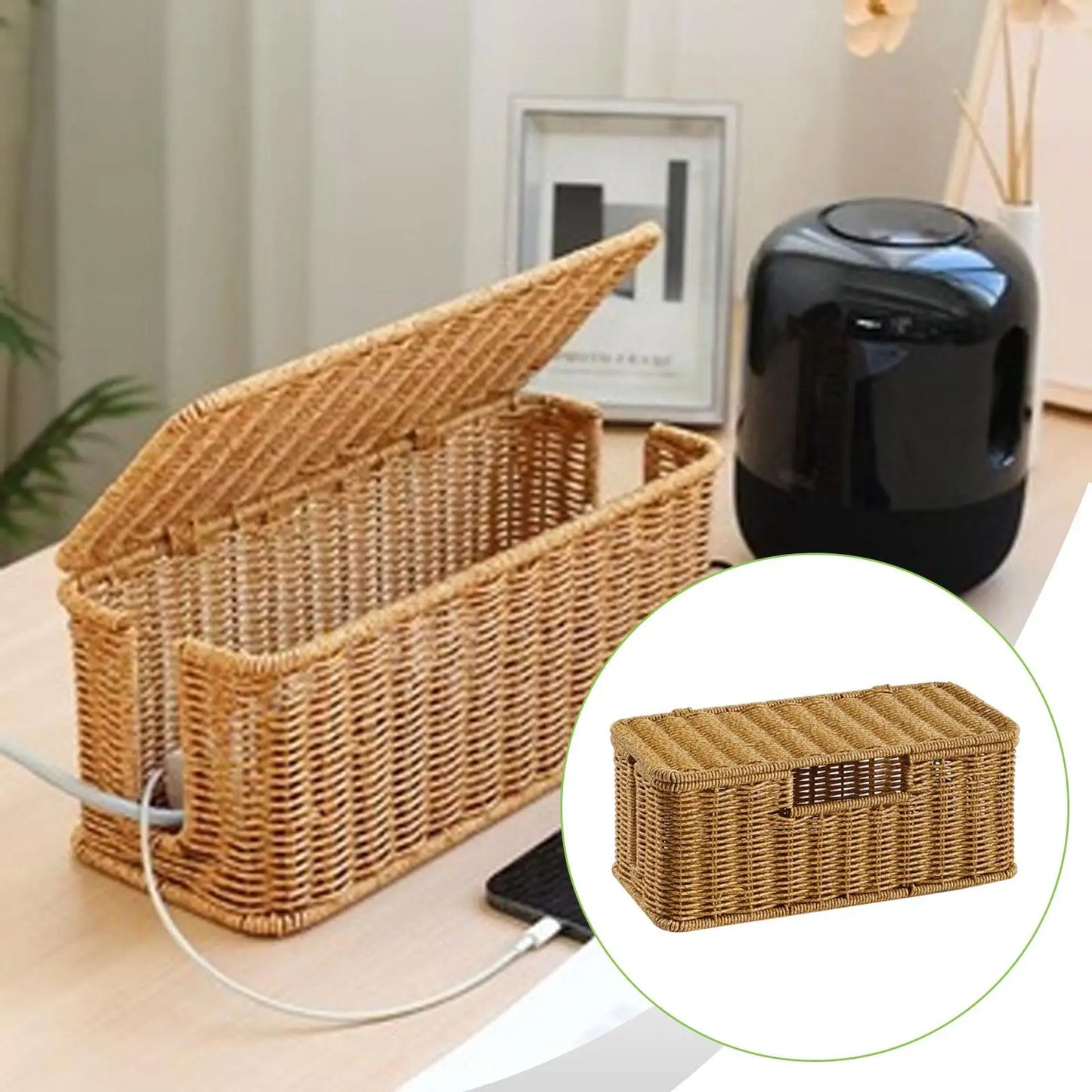 Caixa Organizadora Multiuso Com Tampa Protetora Elegante e Gestao De Fios