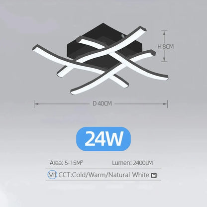 Luminária De Teto LED Variável Sala Quarto Curvo