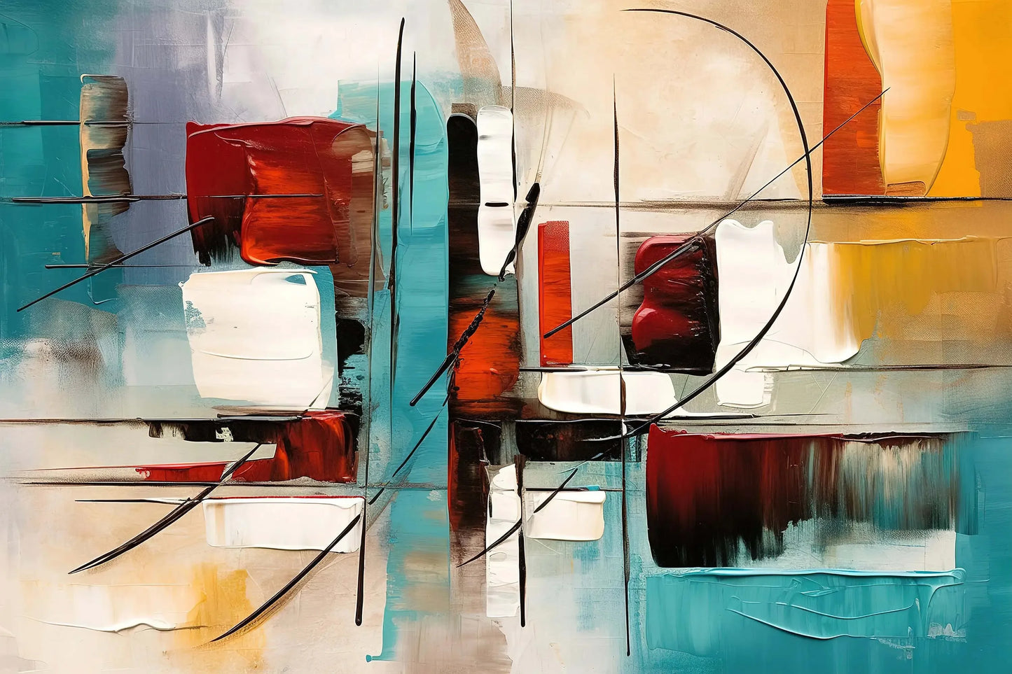 Pintura Abstrata Em Tela Decorativa Para Sala Fosca