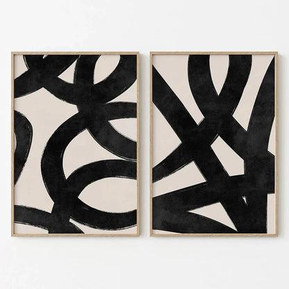 Pôster Decorativo Abstrato Para Sala De Estar Minimalista