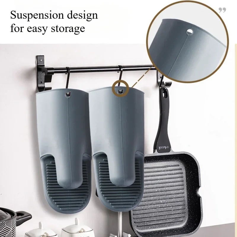 Luvas De Silicone Extensas Para Forno Microondas Antiderrapantes