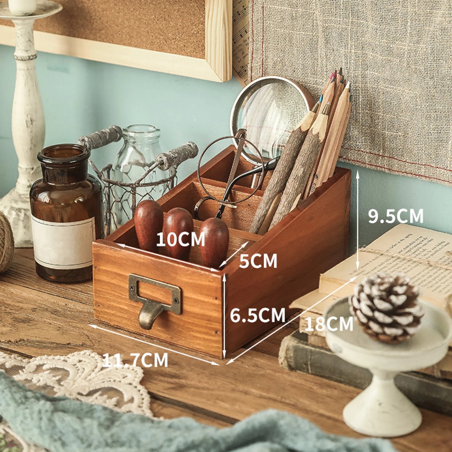 Organizador De Mesa Madeira Organiza Tudo