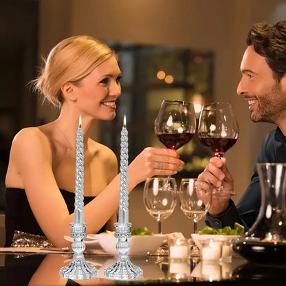 Castiçais De Vidro Transparente Para Velas Pilares Retrô