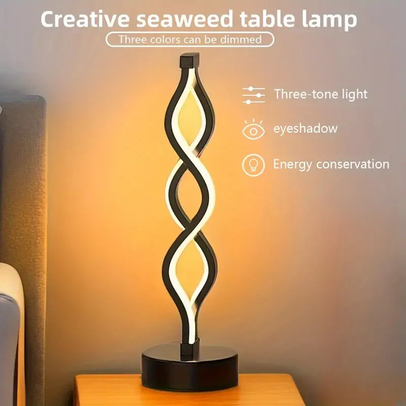 Candeeiro De Mesa LED Espiral Para Escritório Suave