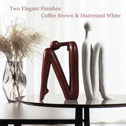 Suporte para Livros com Estatueta do Pensador em Resina Decorativa Ultracontemporânea