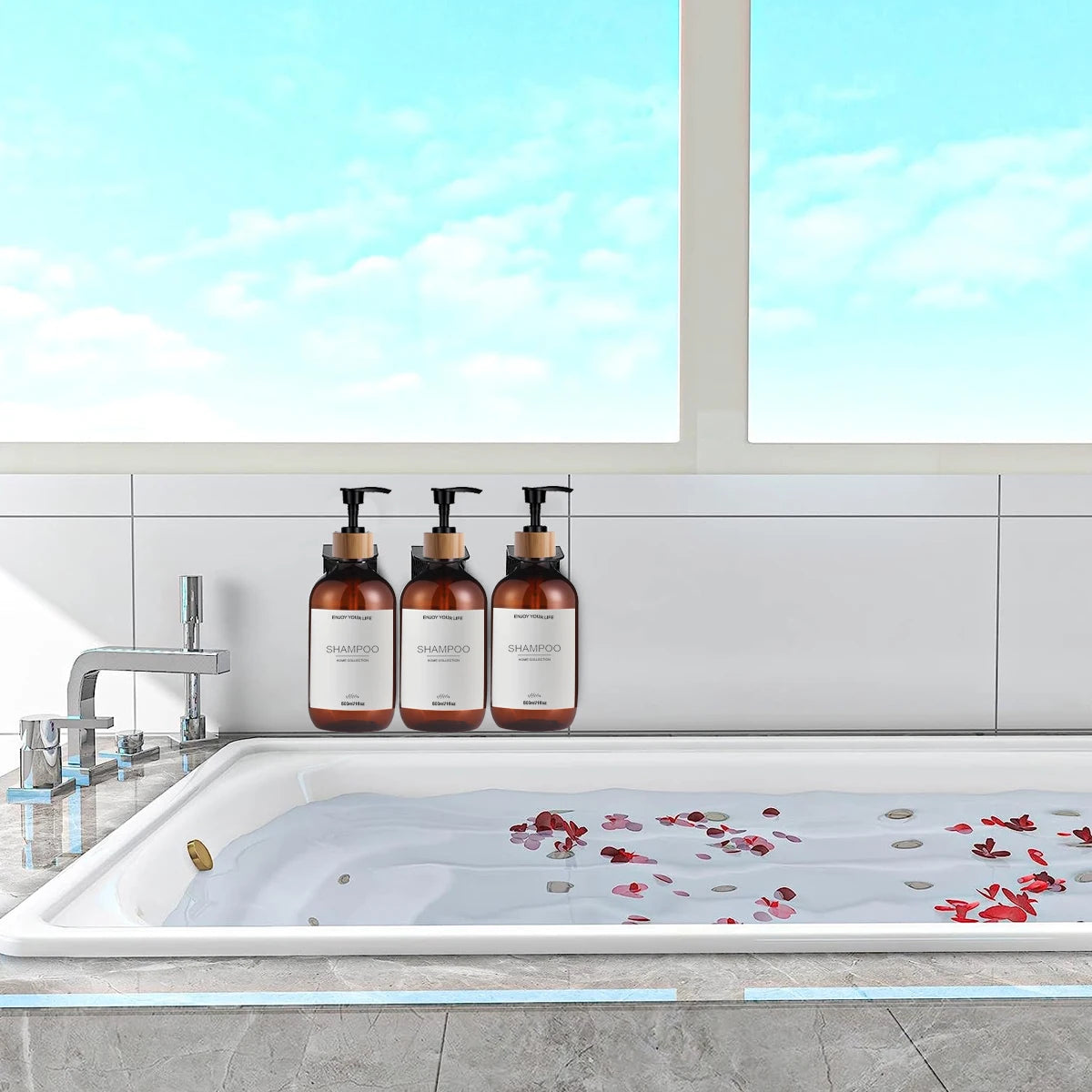 Dispensador Shampoo Condicionador Para Banho Com Bomba