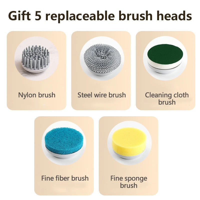 Escova Elétrica Portátil Sem Fio Para Louça Multifuncional