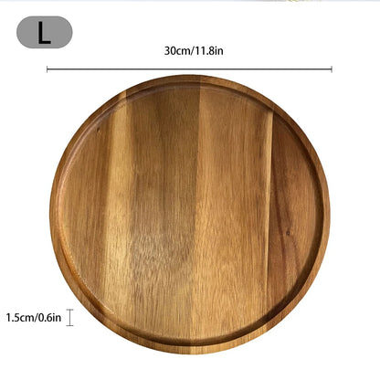 Bandeja Circular de Madeira para Cozinha Profissional Multifuncional