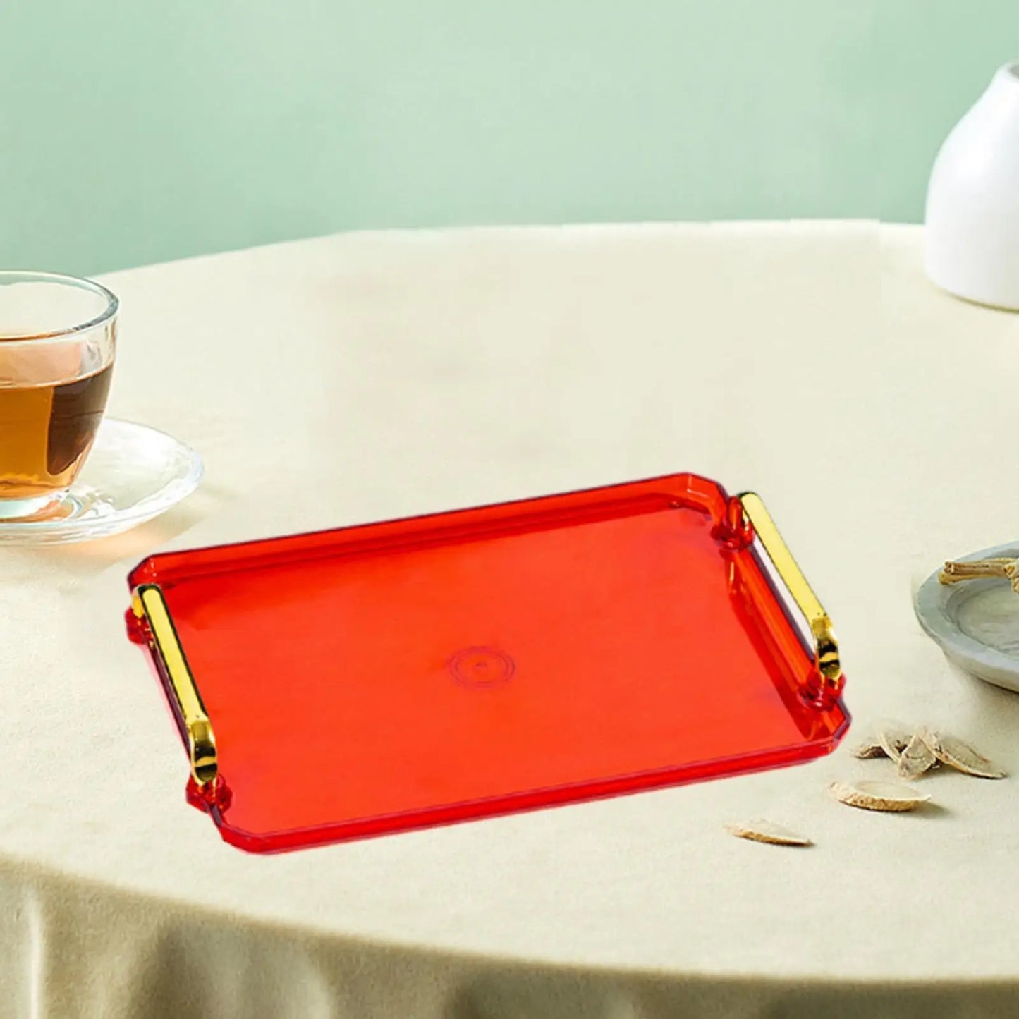 Bandeja De Serviço Retangular Para Maquiagem Com Alça