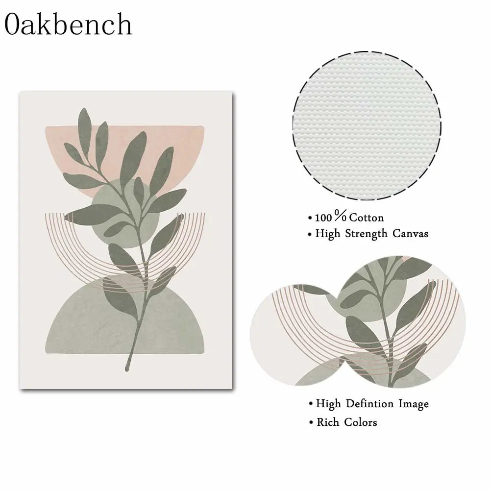 Pintura Abstrata Em Tela Geométrica Boho Para Sala